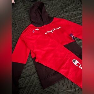 Boys Champion Red & Black Tracksuit/2 shirts